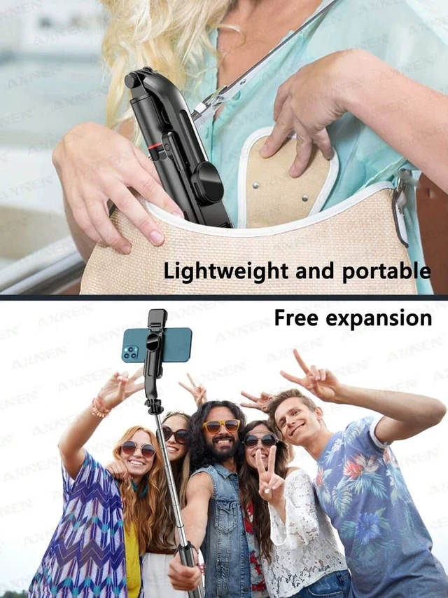 Alt view image 4 of 7 - Bks 45 Inch Selfie Stick Tripod with Dual Fill Lights, Extendable Portable Phone Stand with Remote Control for iPhone and Android Smartphones