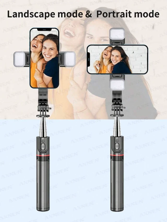 Alt view image 7 of 7 - Bks 45 Inch Selfie Stick Tripod with Dual Fill Lights, Extendable Portable Phone Stand with Remote Control for iPhone and Android Smartphones