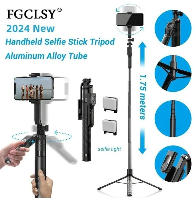 Main image of Bks Selfie Stick Tripod Phone Holder Stand 1.7M Balance Steady Shooting Live Wireless Bluetooth Remote Control Black