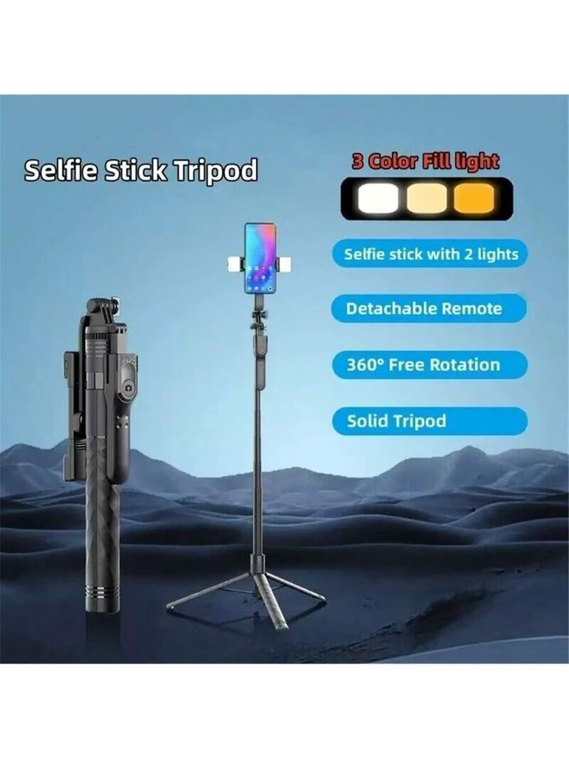 Alt view image 5 of 7 - Bks Selfie Stick Tripod Phone Holder Stand 1.7M Balance Steady Shooting Live Wireless Bluetooth Remote Control Black