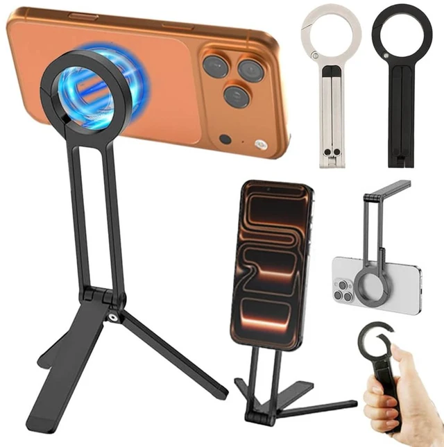 Main image of Bks Magnetic Carabiner Phone Holder Tripod Selfie Stick Foldable Portable Outdoor Bracket Stand