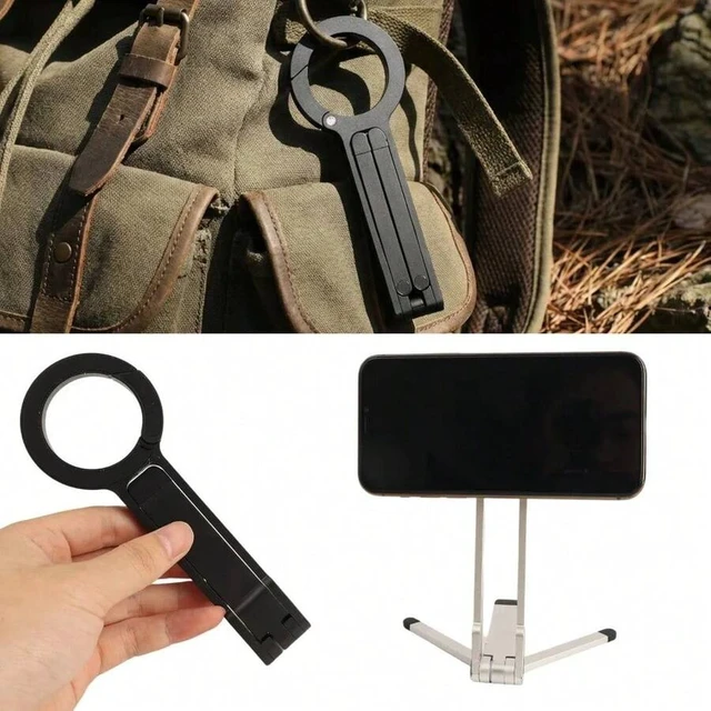 Alt view image 3 of 7 - Bks Magnetic Carabiner Phone Holder Tripod Selfie Stick Foldable Portable Outdoor Bracket Stand