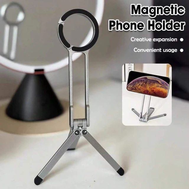 Alt view image 7 of 7 - Bks Magnetic Carabiner Phone Holder Tripod Selfie Stick Foldable Portable Outdoor Bracket Stand