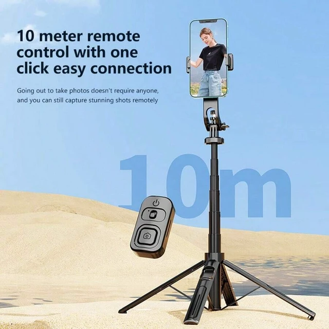 Alt view image 5 of 7 - Bks Aluminum Alloy Selfie Stick Tripod With Bluetooth Remote, Extendable Phone Holder For Smartphones iOS Android