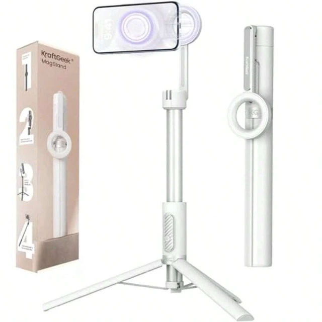 Main image of Bks 64 Inch Magnetic Phone Tripod Stand for iPhone MagSafe, Reinforced Aluminum Selfie Stick with N52 Magnets for Vlogging and Travel