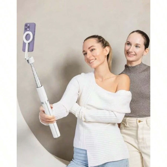 Alt view image 7 of 7 - Bks 64 Inch Magnetic Phone Tripod Stand for iPhone MagSafe, Reinforced Aluminum Selfie Stick with N52 Magnets for Vlogging and Travel