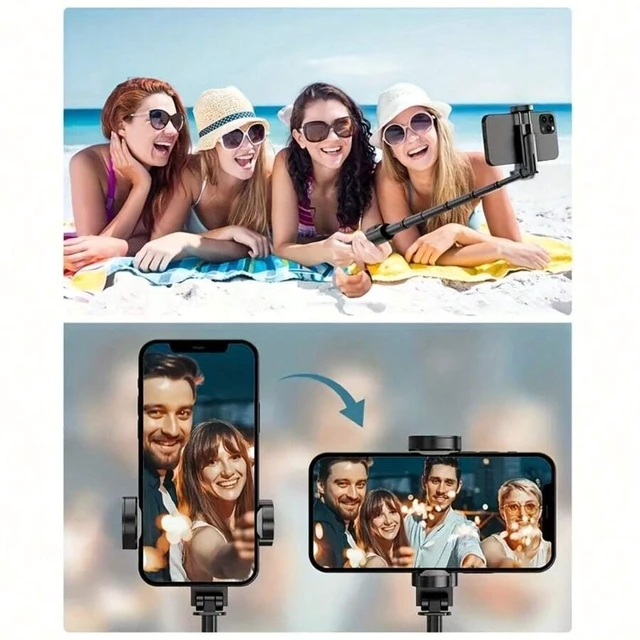 Alt view image 7 of 7 - Bks 70 Inch Bluetooth Selfie Stick Tripod With LED Backlight, Wireless Remote Control, 360° Rotatable Phone Holder, Extendable Stable Anti-Shake Floor Tripod Stand For Live Streaming, Vlog, Travel, Ou