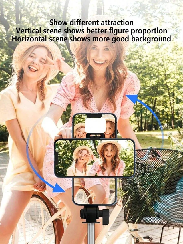 Alt view image 6 of 7 - Bks Bluetooth Selfie Stick Tripod With LED Fill Light & Remote, Portable Phone Tripod For Vlog, Live Streaming, Travel, Android Compatible With Iphone Android Phone