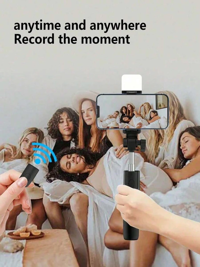 Alt view image 5 of 7 - Bks Bluetooth Selfie Stick Tripod With LED Fill Light & Remote, Portable Phone Tripod For Vlog, Live Streaming, Travel, Android Compatible With Iphone Android Phone