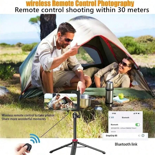 Alt view image 7 of 7 - Bks Portable Bluetooth Selfie Light With Magnetic Grip Handle, Handheld Stabilizer Fill Light For Live Streaming Camera Vlog