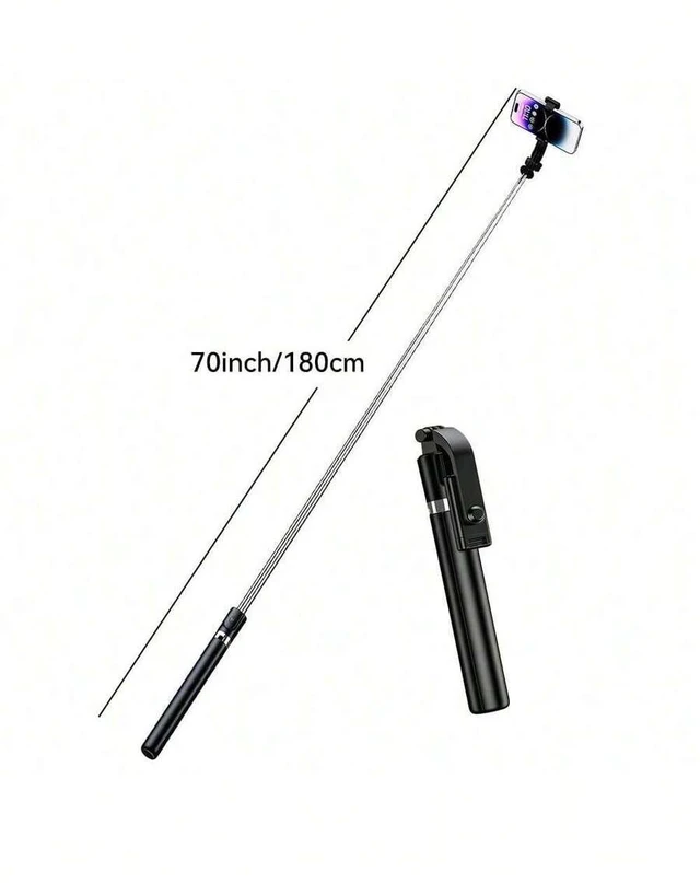 Alt view image 7 of 7 - Bks 70 Inch Extendable Selfie Stick Tripod With Wireless Remote & LED Light Portable Phone Stand For Smartphones
