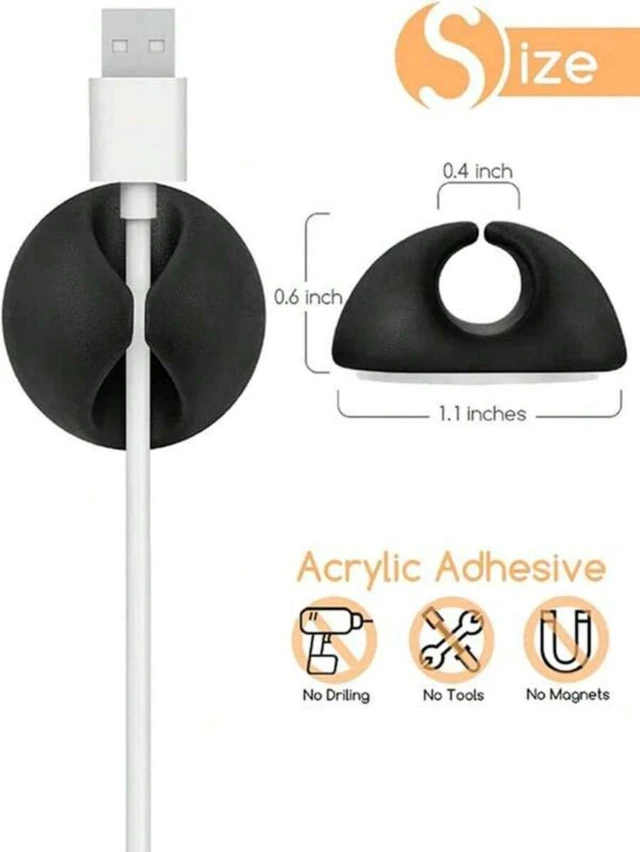 Alt view image 2 of 7 - Bks 3pcs Desktop Cable Organizer Data Line Fixer Minimalist Phone Storage Holder Reusable Charging Tie