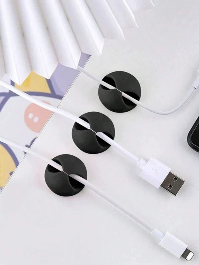 Alt view image 3 of 7 - Bks 3pcs Desktop Cable Organizer Data Line Fixer Minimalist Phone Storage Holder Reusable Charging Tie