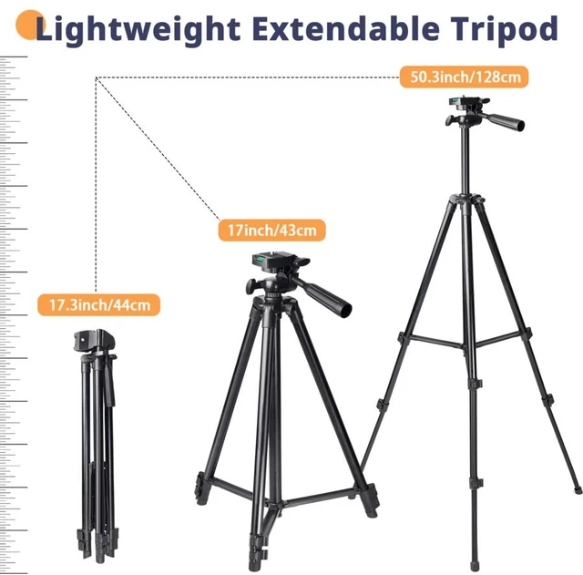 Alt view image 2 of 6 - Bks Aluminum Camera Phone Tripod Stand With Clip Expandable Lightweight Compatible Smartphones
