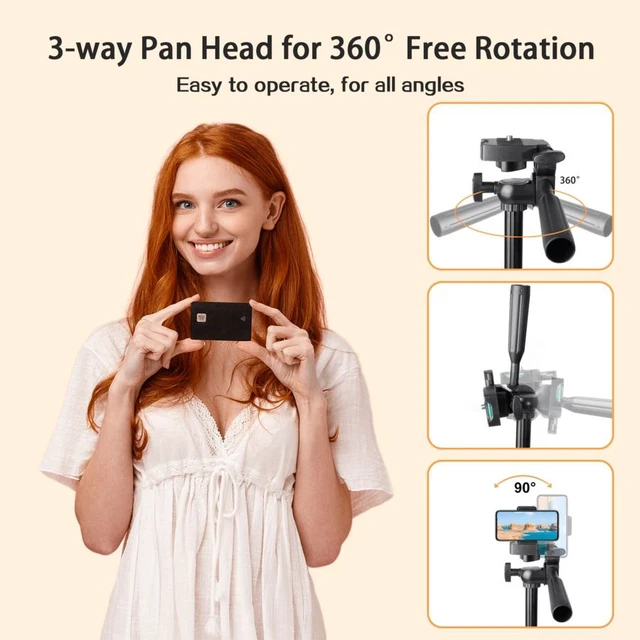 Alt view image 3 of 6 - Bks Aluminum Camera Phone Tripod Stand With Clip Expandable Lightweight Compatible Smartphones