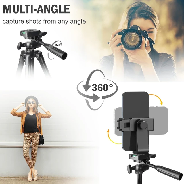 Alt view image 5 of 6 - Bks Aluminum Camera Phone Tripod Stand With Clip Expandable Lightweight Compatible Smartphones