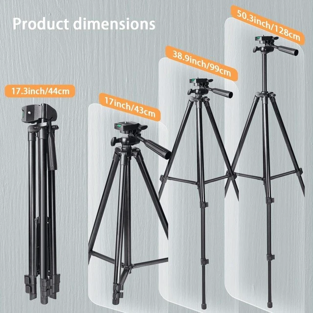 Alt view image 2 of 5 - Bks Portable Adjustable Tripod with Bluetooth Remote Control, 5-Piece Accessory Set for Mobile Phones and Cameras, Easy DIY Live Light Setup