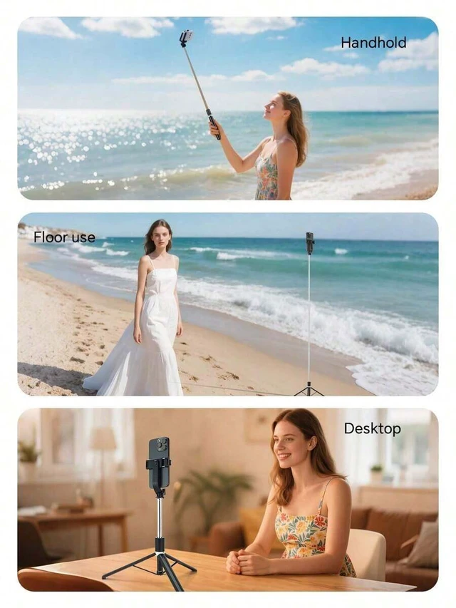 Alt view image 5 of 7 - Bks 68 Inch Retractable Selfie Stick Professional Floor Tripod Live Streaming, With Wireless Remote, 360 Rotation, Stable Anti-Shake Design. Travel Vlogs & Outdoor Live Streaming. Compatible With Andr
