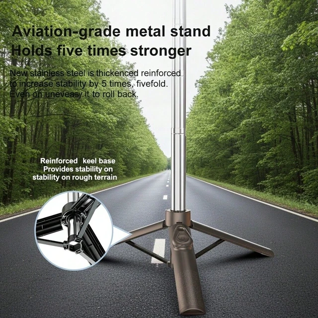 Alt view image 6 of 6 - Bks 43 Inch Extendable Phone Tripod Selfie Stick Compact Travel Holder for Smartphones ADJUSTABLE
