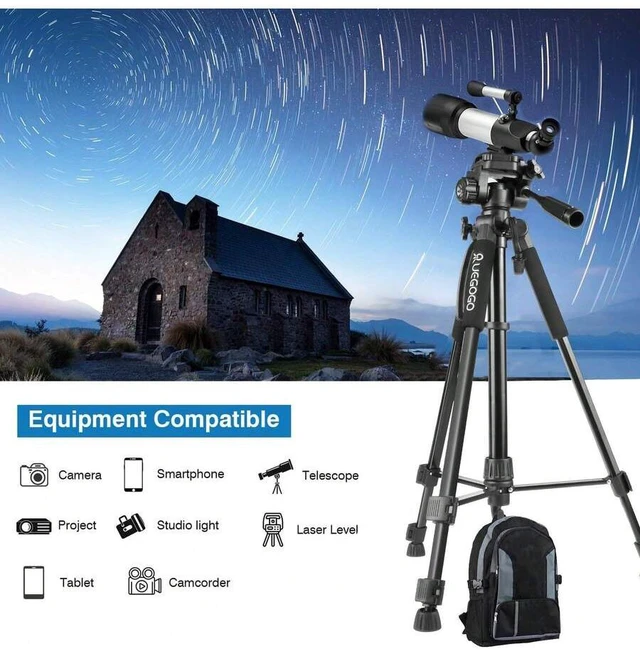 Alt view image 4 of 5 - Bks Aluminum Alloy Camera Tripod, Adjustable Height 152cm, Rotatable Design for DSLR Cameras Mobile Phones Projectors Live Streaming