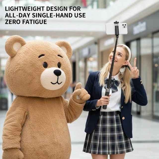 Alt view image 2 of 7 - Bks 160cm Professional Selfie Stick Tripod - Heavy Duty Extendable Pole With Bluetooth Remote, 360 Rotatable Phone Mount, Portable Camera Stand For Content Creators