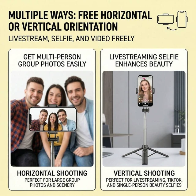 Alt view image 5 of 6 - Bks 43 Inch Portable Selfie Stick Tripod with Wireless Controller for Smartphone Video Recording and Solo Travel