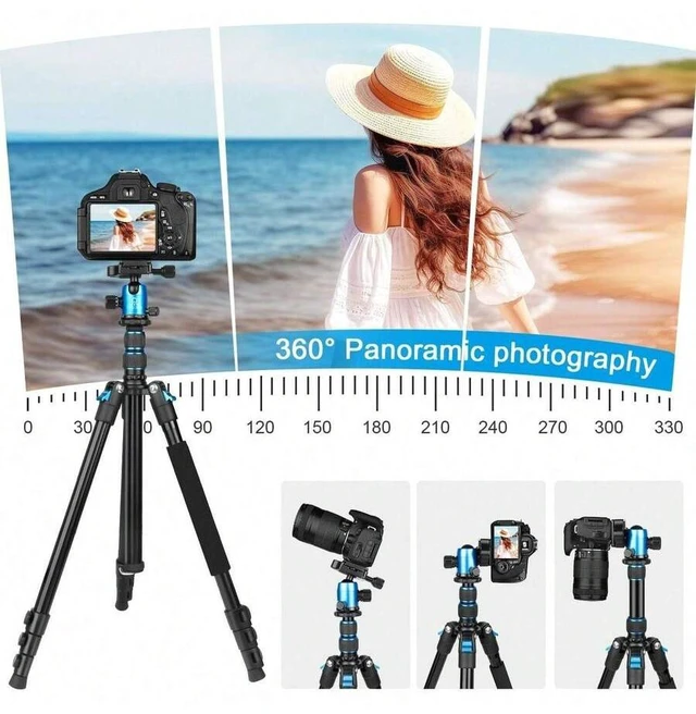 Alt view image 3 of 6 - Bks 55-Inch Heavy Duty Aluminum Camera Tripod With Handbag And Phone Stand - Compatible With Monocular Camera, Phone, Projector, Ring Light For Easy Storage And Carrying (Red) For Iphone Android Phone