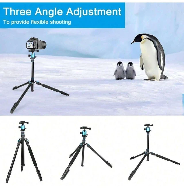 Alt view image 4 of 6 - Bks 55-Inch Heavy Duty Aluminum Camera Tripod With Handbag And Phone Stand - Compatible With Monocular Camera, Phone, Projector, Ring Light For Easy Storage And Carrying (Red) For Iphone Android Phone
