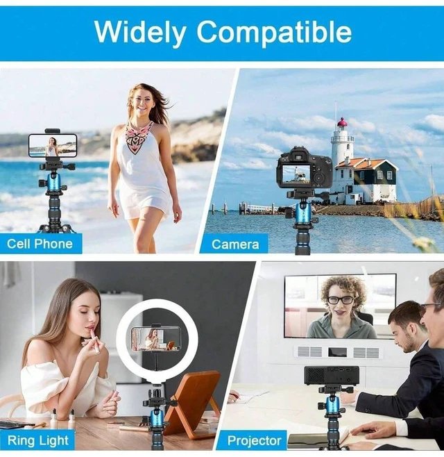 Alt view image 6 of 6 - Bks 55-Inch Heavy Duty Aluminum Camera Tripod With Handbag And Phone Stand - Compatible With Monocular Camera, Phone, Projector, Ring Light For Easy Storage And Carrying (Red) For Iphone Android Phone