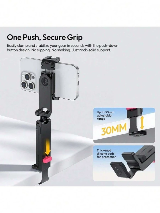 Alt view image 3 of 7 - Bks Mini Mobile Phone Tripod Desktop Stand with Cold Shoe Mounts, Portable Selfie Stick Holder for iPhone Android Travel Vlog