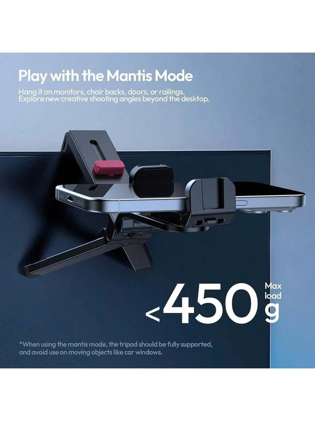 Alt view image 5 of 7 - Bks Mini Mobile Phone Tripod Desktop Stand with Cold Shoe Mounts, Portable Selfie Stick Holder for iPhone Android Travel Vlog