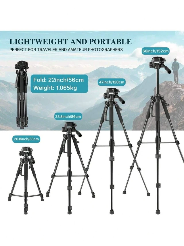 Alt view image 2 of 7 - Bks 60-Inch Aluminum Alloy Selfie Stick Tripod Wide Adjustable Phone Clip Compatible With Smartphones Tablets IOS Android