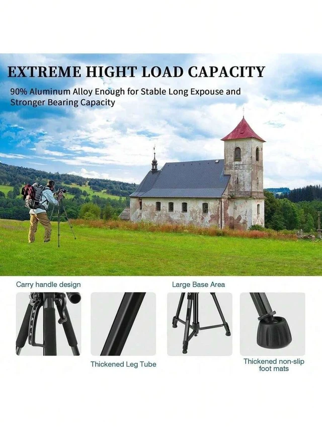 Alt view image 7 of 7 - Bks 60-Inch Aluminum Alloy Selfie Stick Tripod Wide Adjustable Phone Clip Compatible With Smartphones Tablets IOS Android