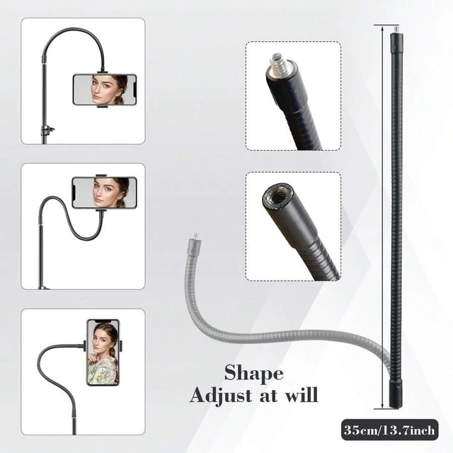 Alt view image 4 of 7 - Bks 63 Inch Aluminum Alloy 360 Rotating Tripod with Retractable Bracket for Live Streaming Vlogging and Mobile Photography
