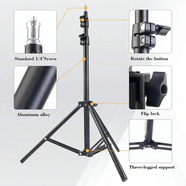 Alt view image 5 of 7 - Bks 63 Inch Aluminum Alloy 360 Rotating Tripod with Retractable Bracket for Live Streaming Vlogging and Mobile Photography