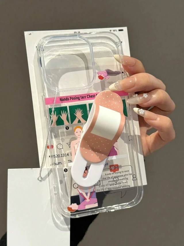 Alt view image 2 of 7 - Bks Creative Bandage Design Phone Holder Stand Multicolor Hands-Free Car Dashboard Grip Compatible iPhone Android Smartphone Accessory