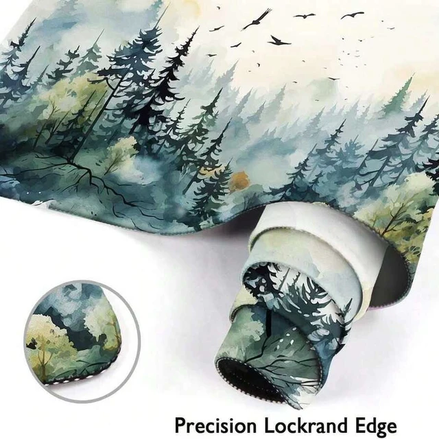 Alt view image 3 of 6 - Bks Large Gaming Mouse Pad Green Mountain Forest Design Non-Slip Rubber Base Desk Mat for Office and Home Use