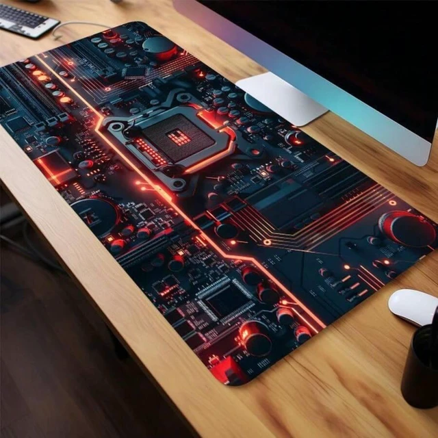 Main image of Bks Large Chip Pattern Mouse Pad, Non-Slip Rubber Base Stitched Edge Desk Mat For Laptop Desktop Gaming