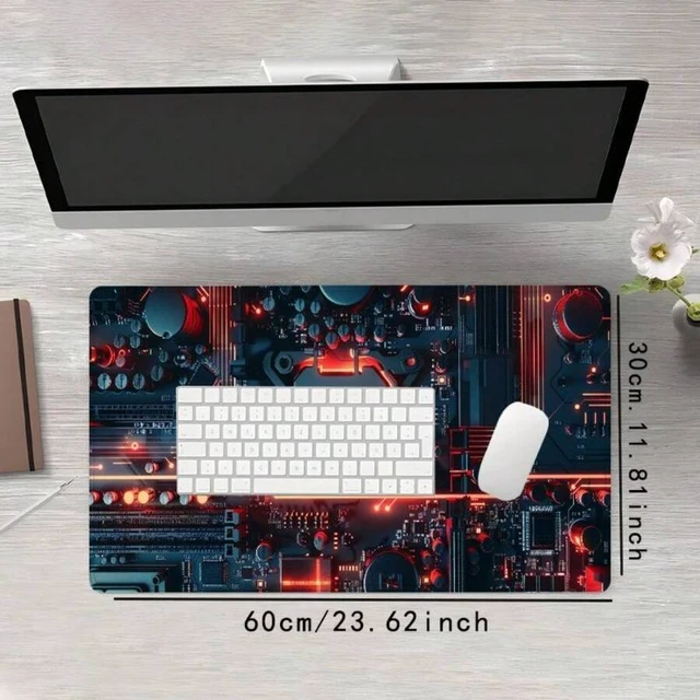 Alt view image 3 of 3 - Bks Large Chip Pattern Mouse Pad, Non-Slip Rubber Base Stitched Edge Desk Mat For Laptop Desktop Gaming