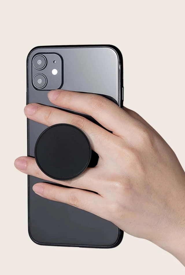 Main image of Bks 1pc Plain Stand-Out Phone Grip Compatible With IPhone Android Push-Pull Holder Gift For Birthday Family Friends