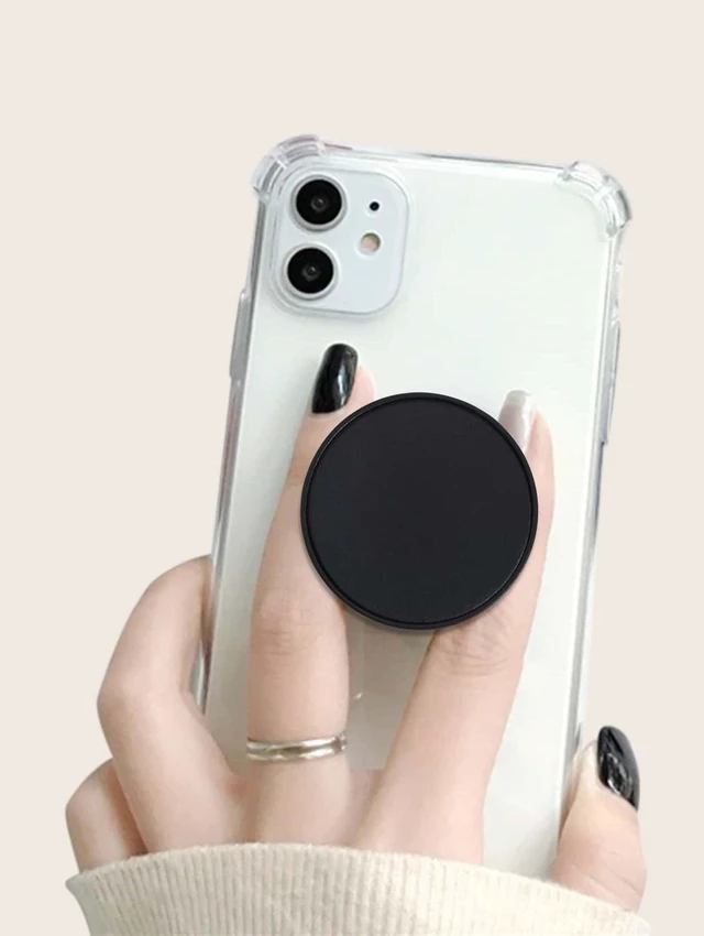 Alt view image 4 of 7 - Bks 1pc Plain Stand-Out Phone Grip Compatible With IPhone Android Push-Pull Holder Gift For Birthday Family Friends