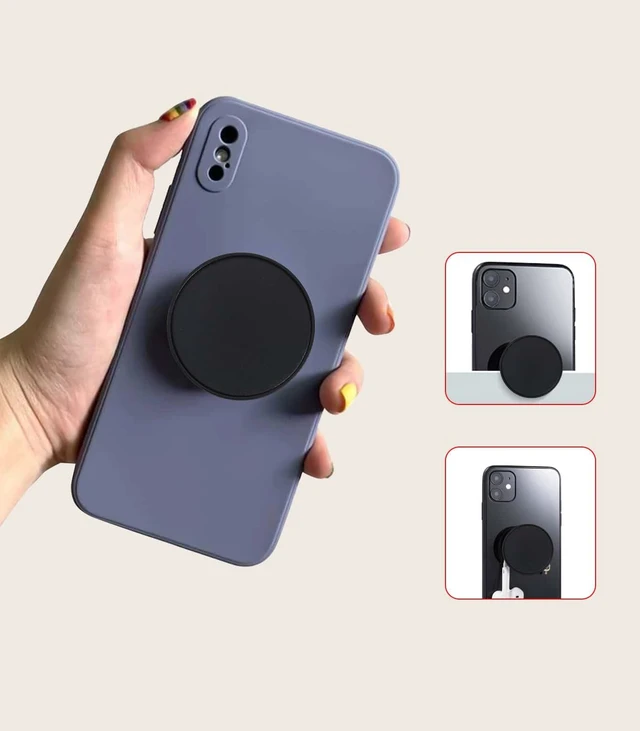 Alt view image 6 of 7 - Bks 1pc Plain Stand-Out Phone Grip Compatible With IPhone Android Push-Pull Holder Gift For Birthday Family Friends