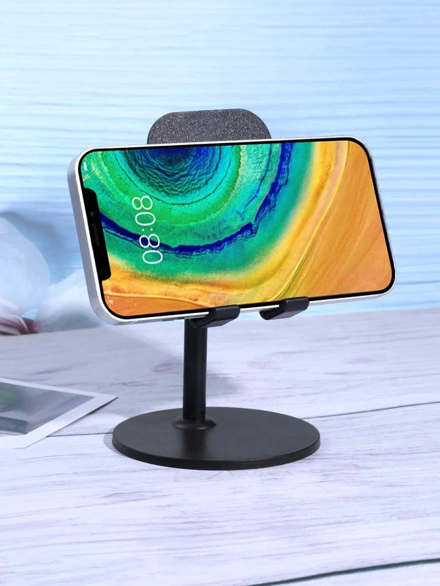Alt view image 4 of 5 - Bks Adjustable Desktop Phone Holder Stand Compatible With iPhone Android Devices Black Gift