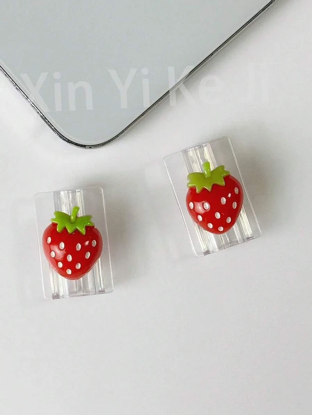 Alt view image 2 of 5 - Bks 2-Pack Strawberry Fruit Design USB Cable Protector Organizer for Phone Charger Accessories