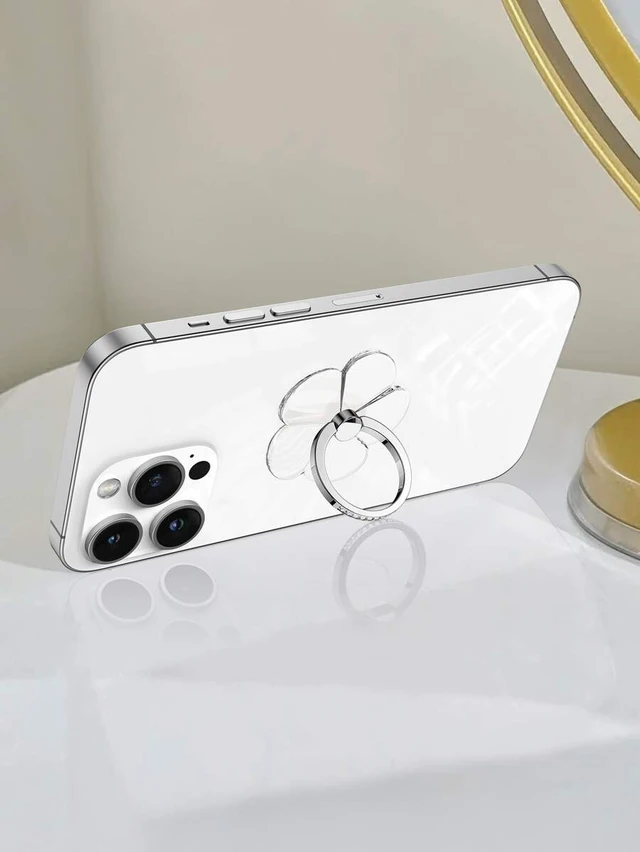 Alt view image 5 of 7 - Bks Universal Rhinestone Phone Ring Holder, 360 Rotating Metal Finger Grip Bracket for iPhone Android Desktop Stand