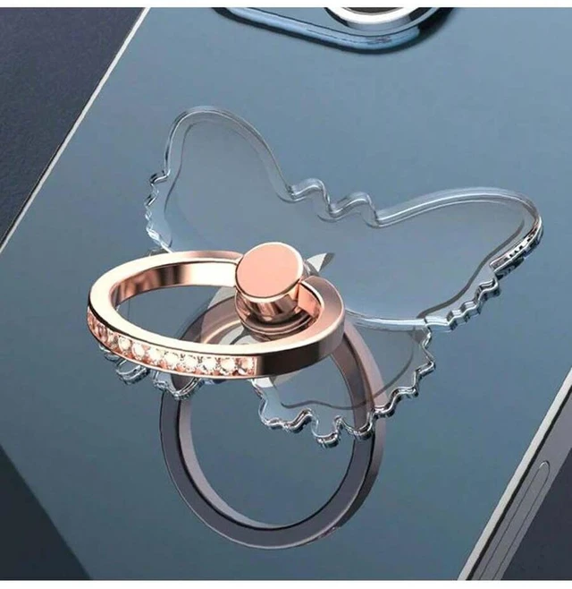 Main image of Bks Transparent Butterfly Phone Ring Holder Stand Compatible iPhone Samsung Android Tablet Finger Grip Accessory Gift