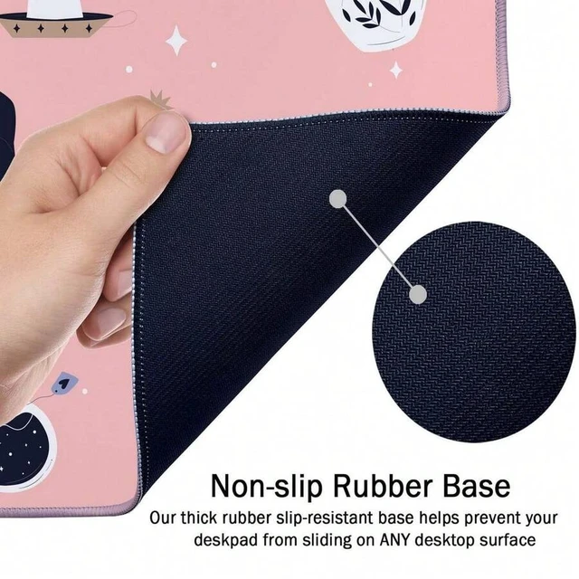 Alt view image 5 of 5 - Bks Large Mouse Pad, Cute Pink Goth Desk Mat For Desktop, Women Girls Waterproof Gaming Mousepad, Boho Witch Computer PC Laptop Protector Writing Pads For School Office Home