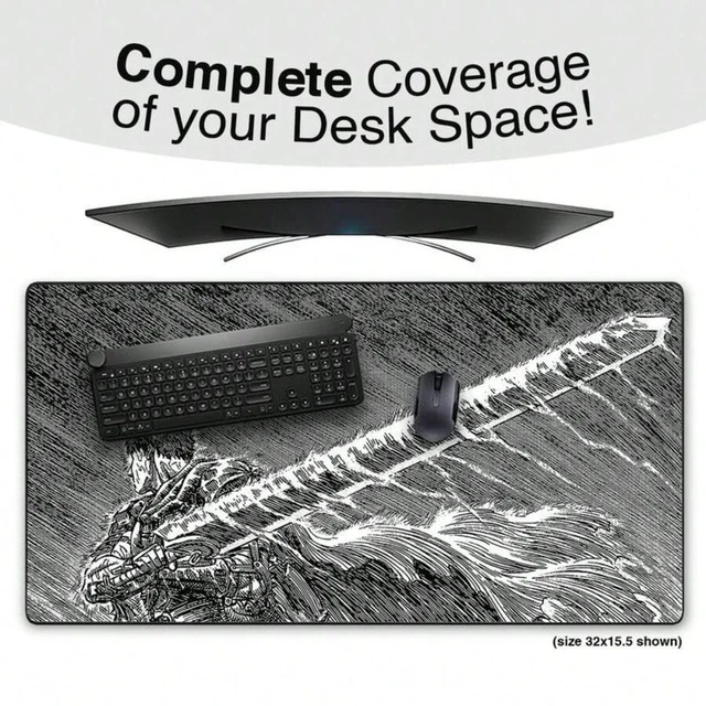 Alt view image 7 of 7 - Bks Large Mouse Pad 60cm x 35cm x 3mm Non-Slip Rubber Base Polyester Surface Gaming Desk Mat for PC