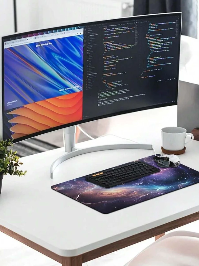 Alt view image 3 of 5 - Bks Large Gaming Mouse Pad Extended Desk Mat Non-Slip Base Anti-Fray Stitched Edges For PC Gamers Streamers