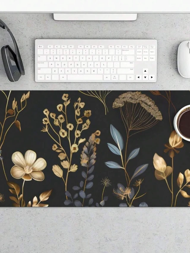 Main image of Bks Flowers Desk Mat Large Mouse Pad XXL Gaming Mousepad Deskpad Big Extended Full Size Mouse Pad Desktop Desk Matt For Keyboard, Laptop Computer 35.43 X 15.75 In
